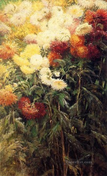  Chrysanthemums Painting - Chrysanthemums Garden at Petit Gennevilliers Impressionists Gustave Caillebotte Impressionism Flowers